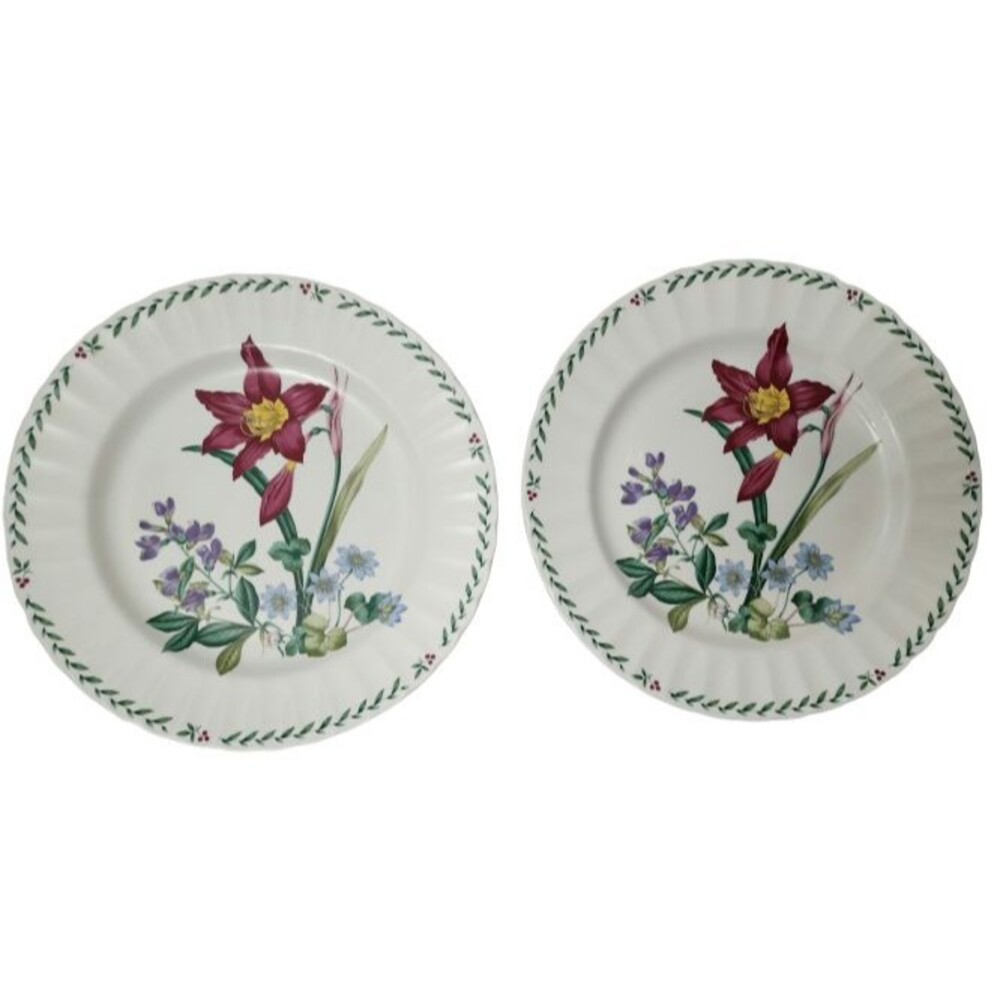 Mikasa Maxima Summer Symphony 2 Dinner Plates Floral Fine China CAJ14 Japan Vtg